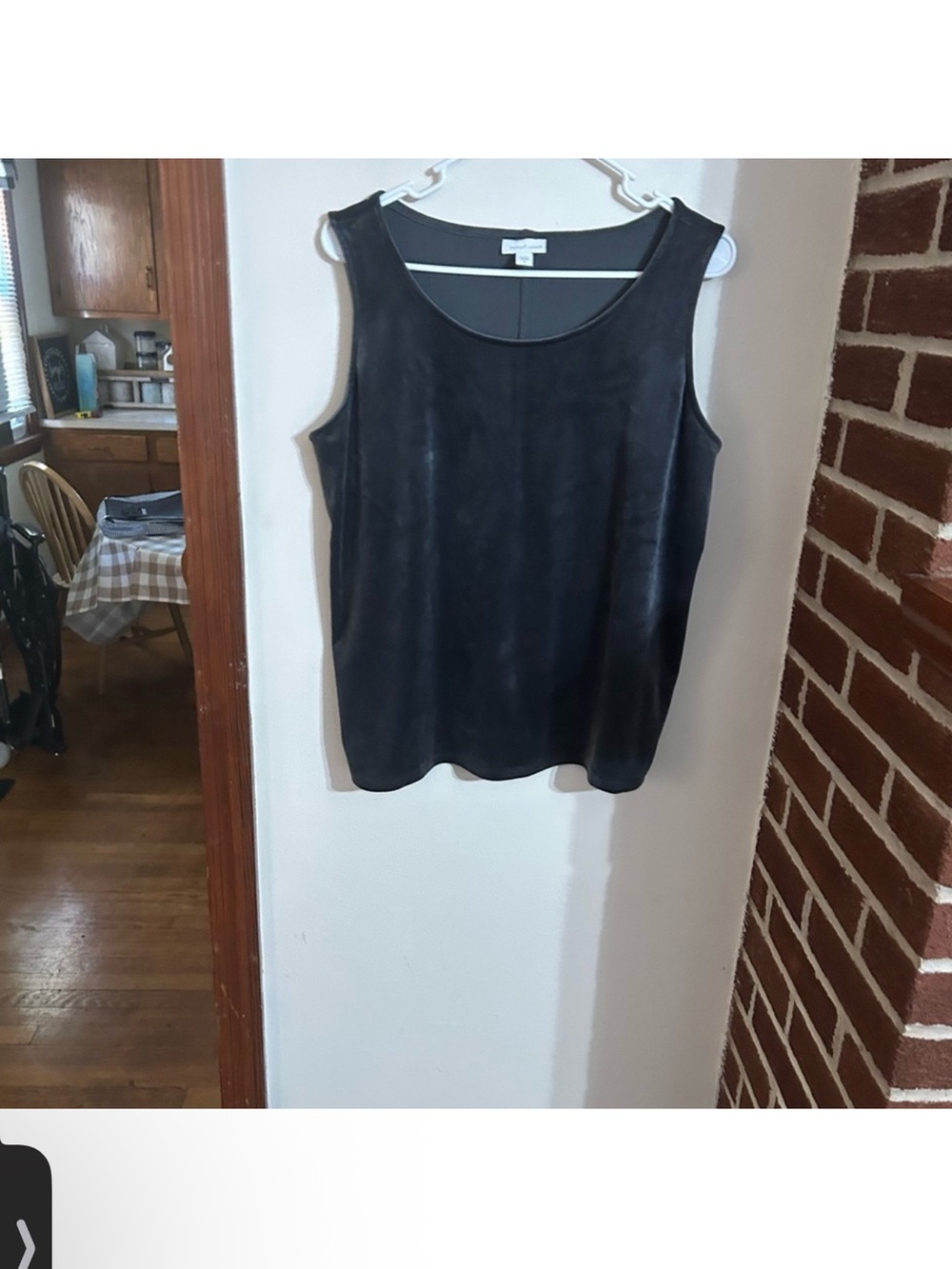 Pure Jill Size Medium Charcoal Gray Velvet Tank Top